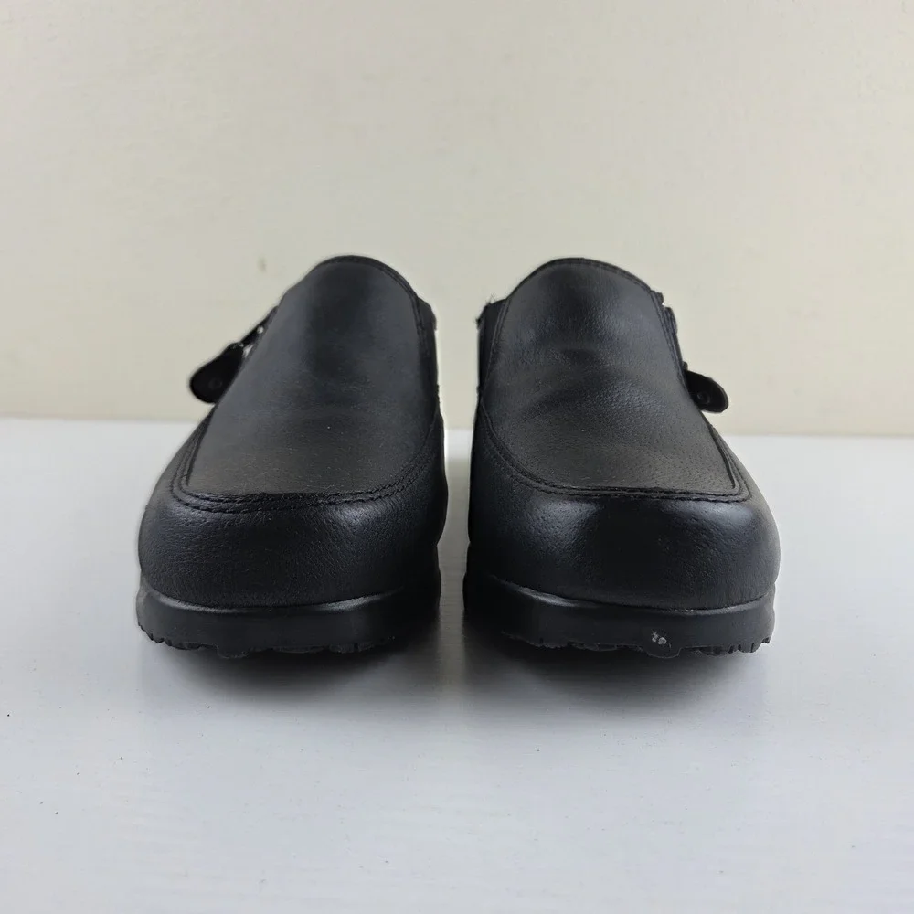 Dr. Scholl's Shoes Black Leather Double Air-Pillo Slip-On Zip Loafers Wmns 10 W